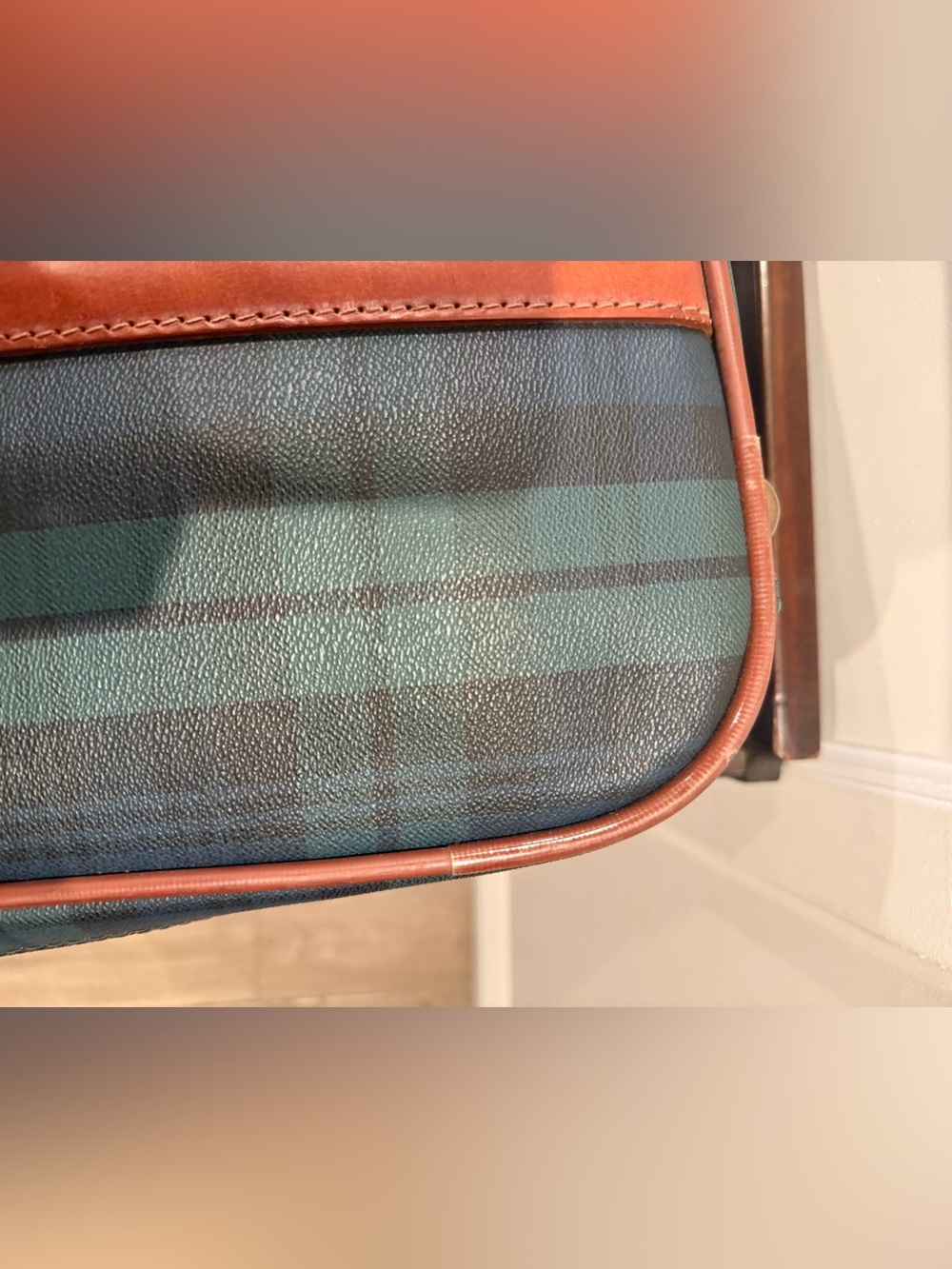 Vintage Polo Ralph Lauren Black Watch Plaid 25in Suitcase Made in Italy - Picture 9 of 16